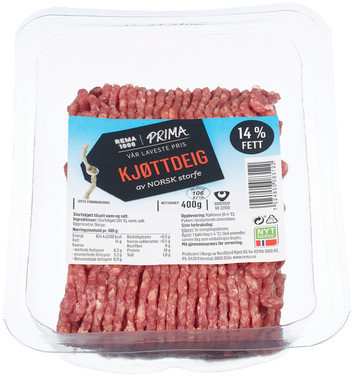 Prima Kjøttdeig 14% 400g