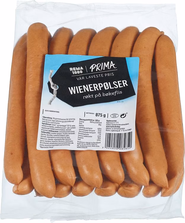 Prima Wienerpølse 14-16 stk, 875 g
