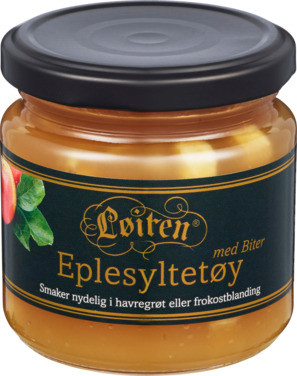 Eplesyltetøy Med Biter, 200g Løiten