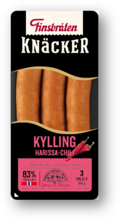 Knacker Kylling Harissa/Kylling 250g Finsbråten