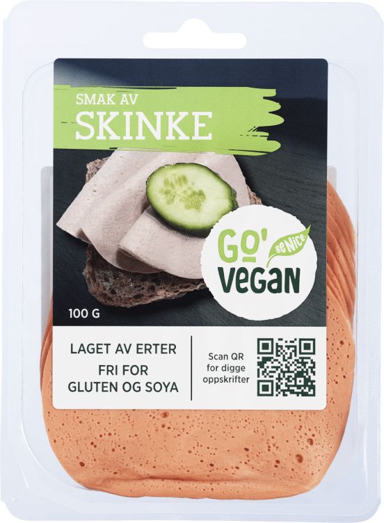 Vegansk Pålegg m/Smak Av Skinke 100g Go'Vegan