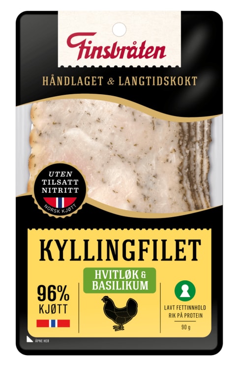 Kyllingfilet Hvitløk&Basilikum 90g Finsbråten