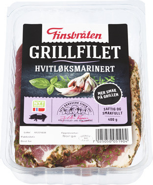 Finsbråten Grillfilet Skivet Hvitløksmarinert 400g