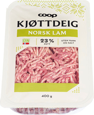 Coop Kjøttdeig av Lam 400g 23%