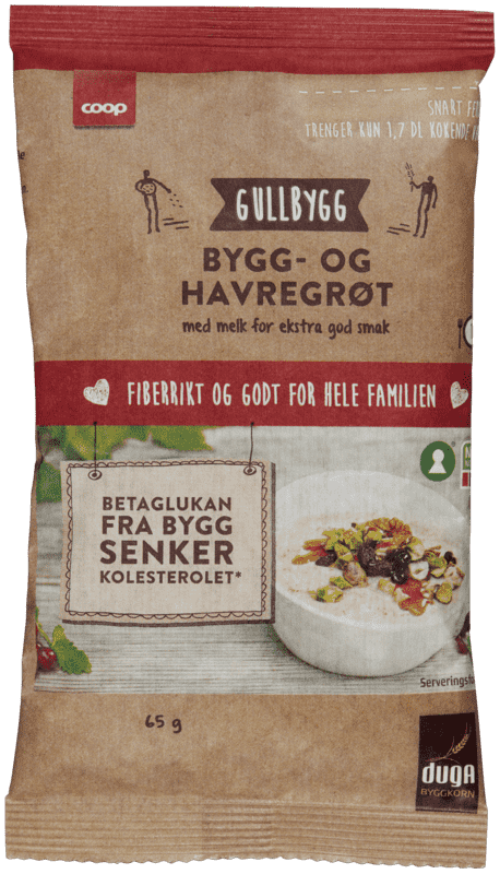Coop Gullbygg Bygg og Havregrøt 65g