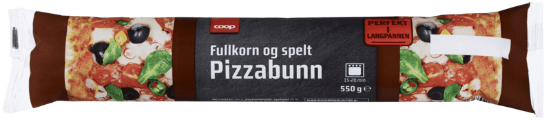 Coop Pizzabunn Fullkorn og Spelt 550g