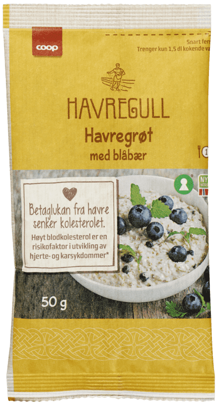Coop Havregull Grøt med Blåbær 50g