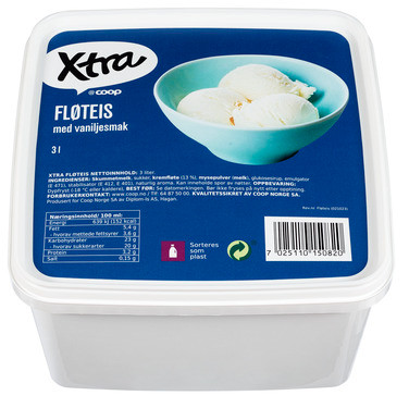 X-tra Fløteis Vanilje 3 l Coop