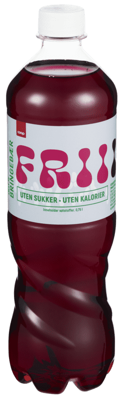 Coop Frii Bringebærsmak Uten Tilsatt Sukker 0,75l