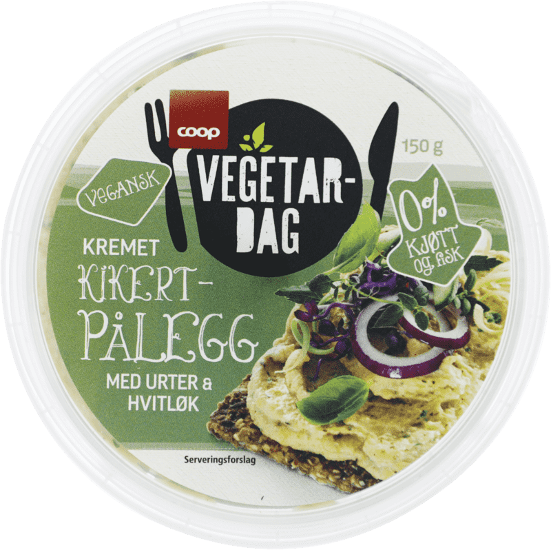 Coop Vegetardag Kikertpålegg Urter & Hvitløk 150g