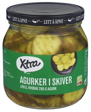 Agurker i Skiver 530g X-tra