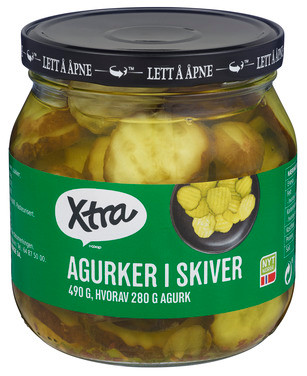 Agurker i Skiver 530g X-tra