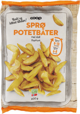 Coop Sprø Potetbåter m/Skall 600g