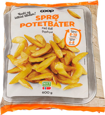 Coop Sprø Potetbåter m/Skall 600g