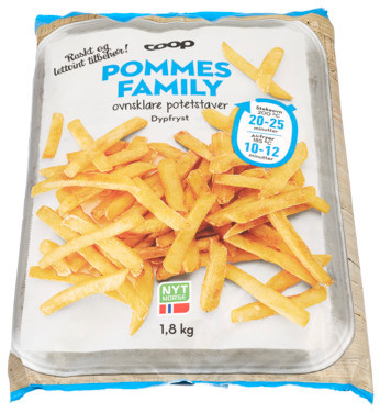 Coop Pommes Family Sprø Potetstaver Dypfryst 1800g