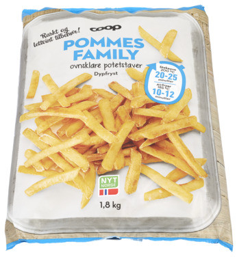 Coop Pommes Family Sprø Potetstaver Dypfryst 1800g