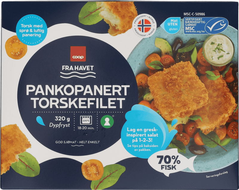 Coop Pankopanert Torskefilet 320g