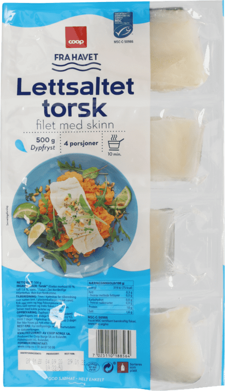 Coop Lettsaltet Torsk 4x125g