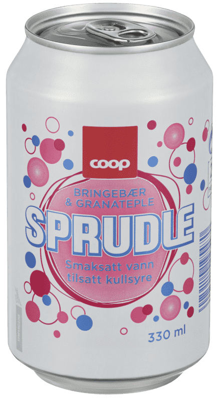 Coop Sprudle Bringebær/Granateple 0,33l