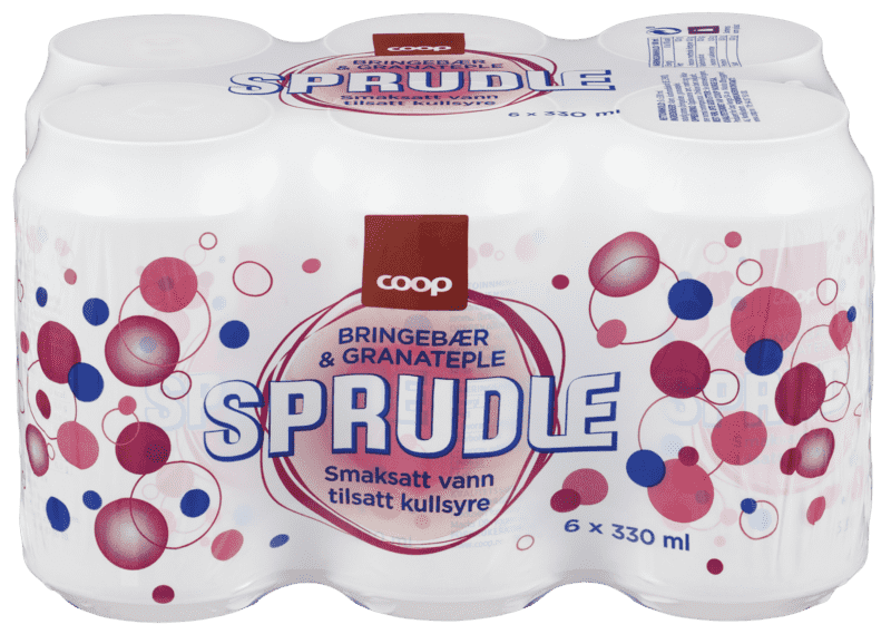 Coop Sprudle Bringebær/Granateple 6stk x 0,33l