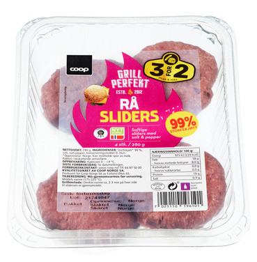 Coop Rå Sliders 280g
