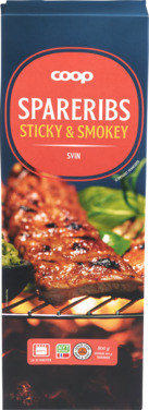 Coop Spareribs Svin Sticky And Smokey 800g