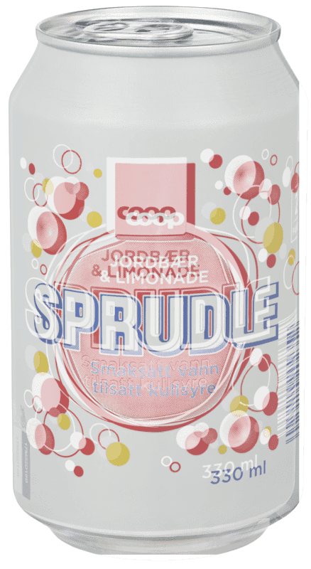 Coop Sprudle Jordbær/Sitron 0,33l
