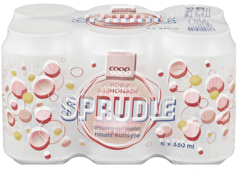 Coop Sprudle Jordbær/Sitron 6stk x 0,33l