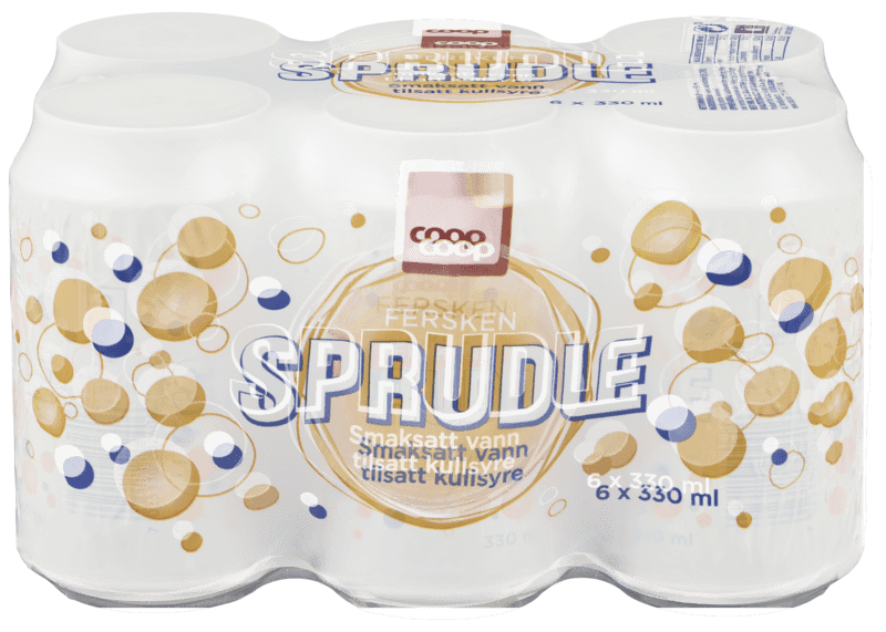 Coop Sprudle Fersken 6stk x 0,33l