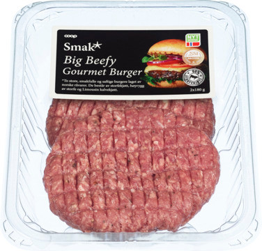 Coop Smak* Storfe Burger Stor 360g