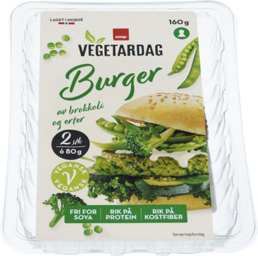 Vegetardag Brokkoli og Erteburger 2 X 80g