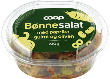 Bønnesalat med Paprika, Gulrot og Oliven 230 g Coop