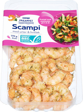 Scampi Urter og Hvitløk 170g Coop