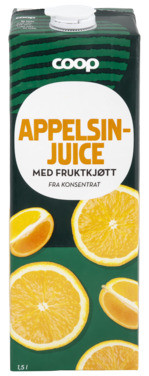 Coop Appelsinjuice med Fruktkjøtt 1,5l Edge