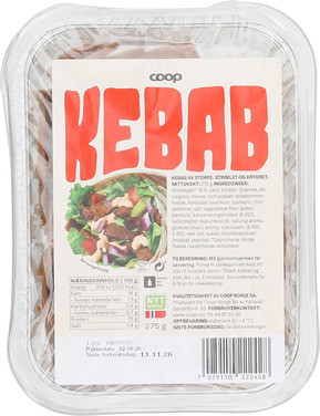 Kebab av Storfe 275g Coop