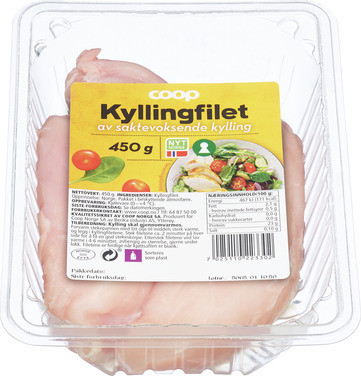 Coop Kyllingfilet Saktevoksende 450g