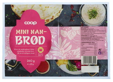 Coop Mini Nanbrød 4 X 65 g