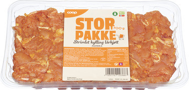 Coop Stor Pakke Strimlet Kylling Lårkjøtt, Marinert 700g