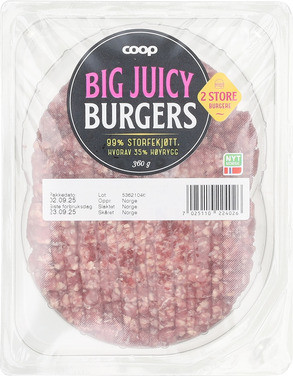 Coop Gp Big Juicy Burgers 360g