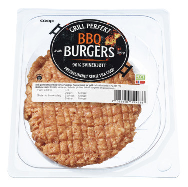 Coop Gp Bbq Burger av Svin 300g