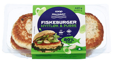 Fiskeburger 80% Purre Hvitløk 440g Coop