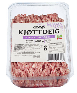 Coop Kjøttdeig Sf og Svin 600g