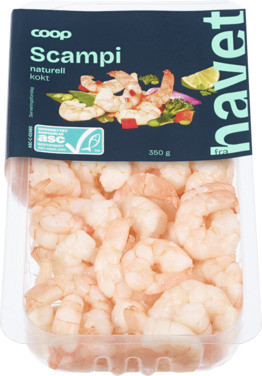 Stor Pakke Scampi Naturell 350g Coop