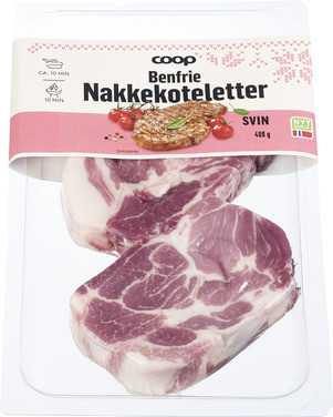 Coop Svin Nakkekoteletter u/b 400g