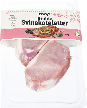 Coop Svinekoteletter u/b 400g
