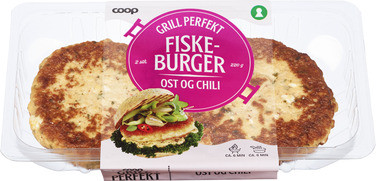Fiskeburger med Ost og Chili 220g Coop