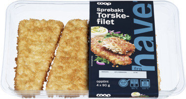 Sprøbakt Torsk 4x90g Coop