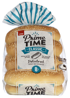 Coop Prime Time Pølsebrød 400gx10 (stor Eske)