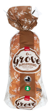 Coop Grove Burgerbrød 380g