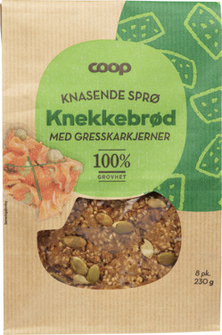 Coop Knekkebrød med Gresskarkjerner 230g